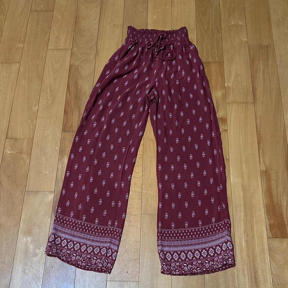 Kingston Maroon Wide Leg Pants